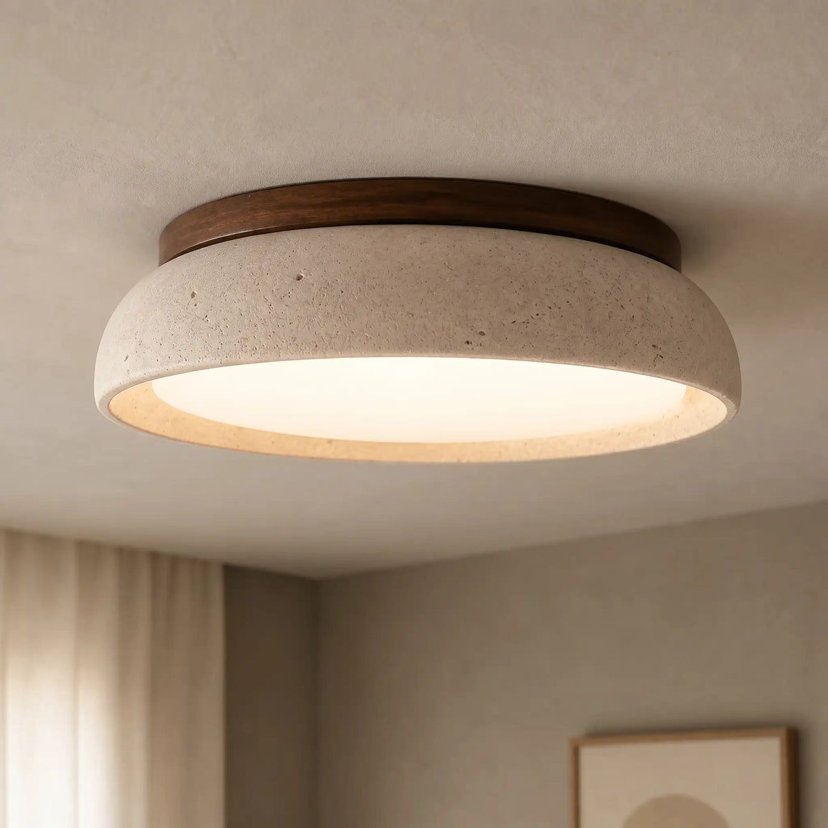 Plafón LED de travertino Lajara – vista principal
