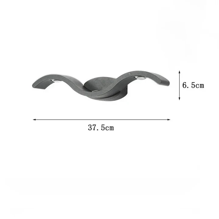 Aplique de pared exterior Luvera – medidas del modelo negro
