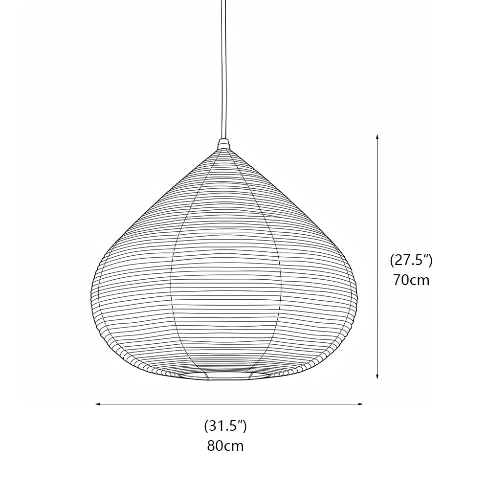 Lámpara colgante de papel Gotalia – esquema con medidas