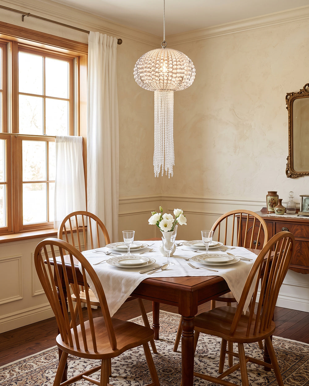 Lámpara colgante medusa Acuela en un comedor clásico – imagen 8