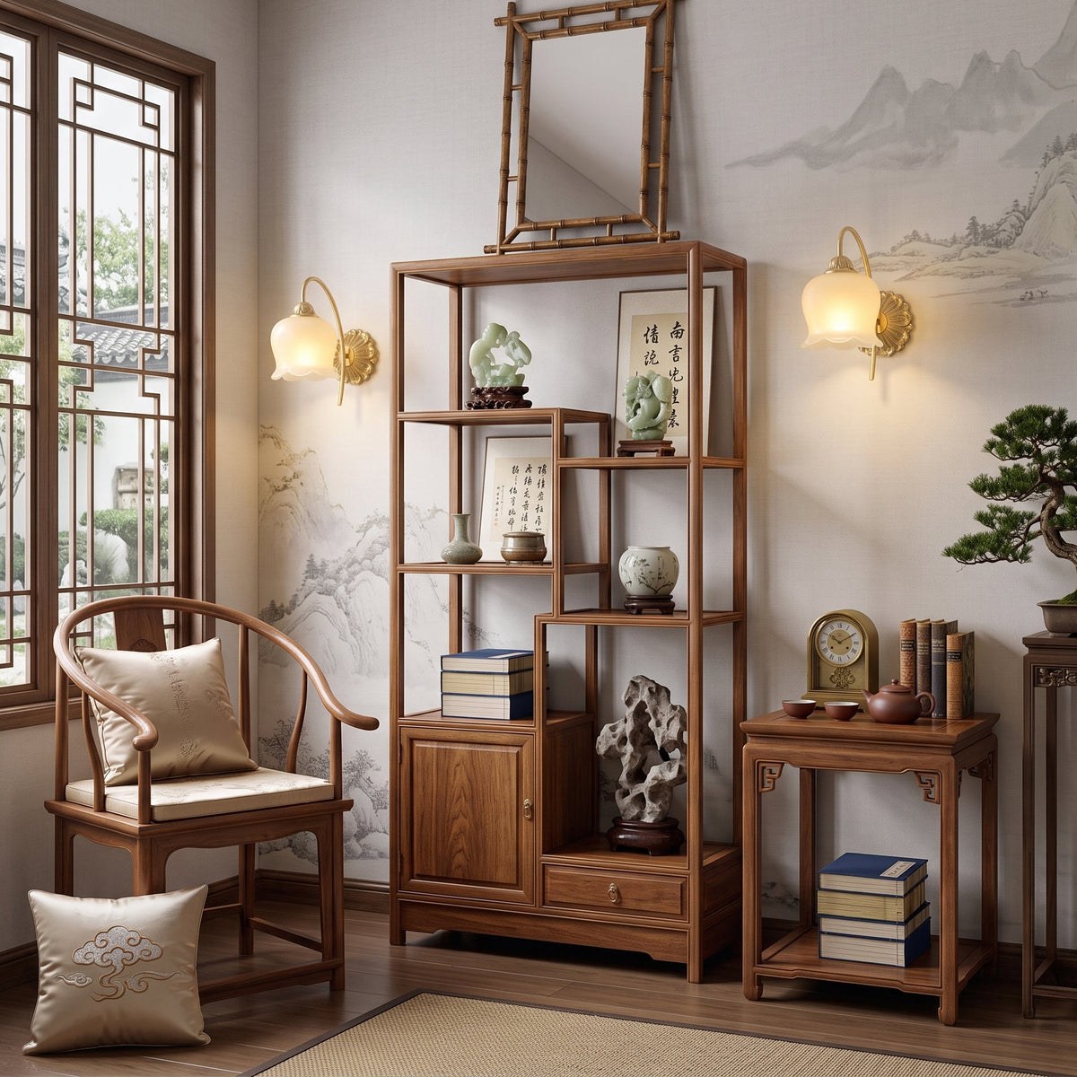Aplique de pared tulipán de latón Itulia en un interior acogedor – imagen 20