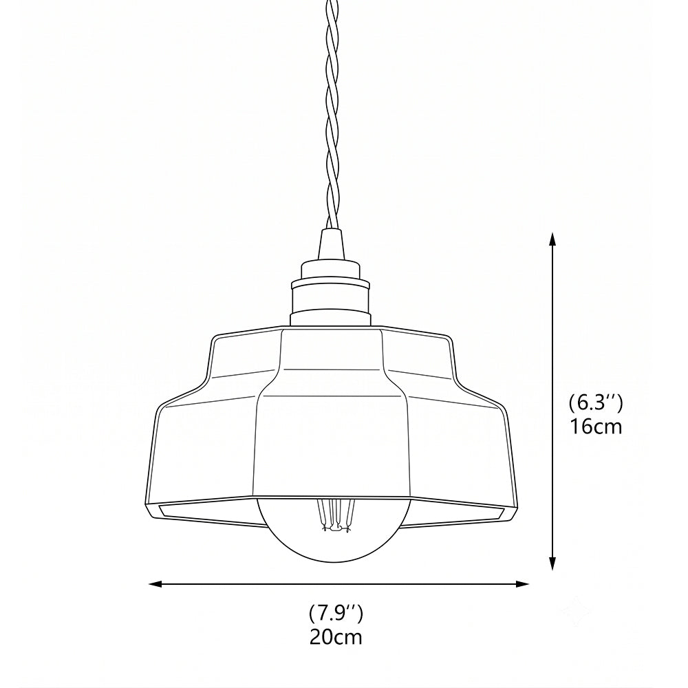 Lámpara colgante de resina Facetta – dibujo con medidas