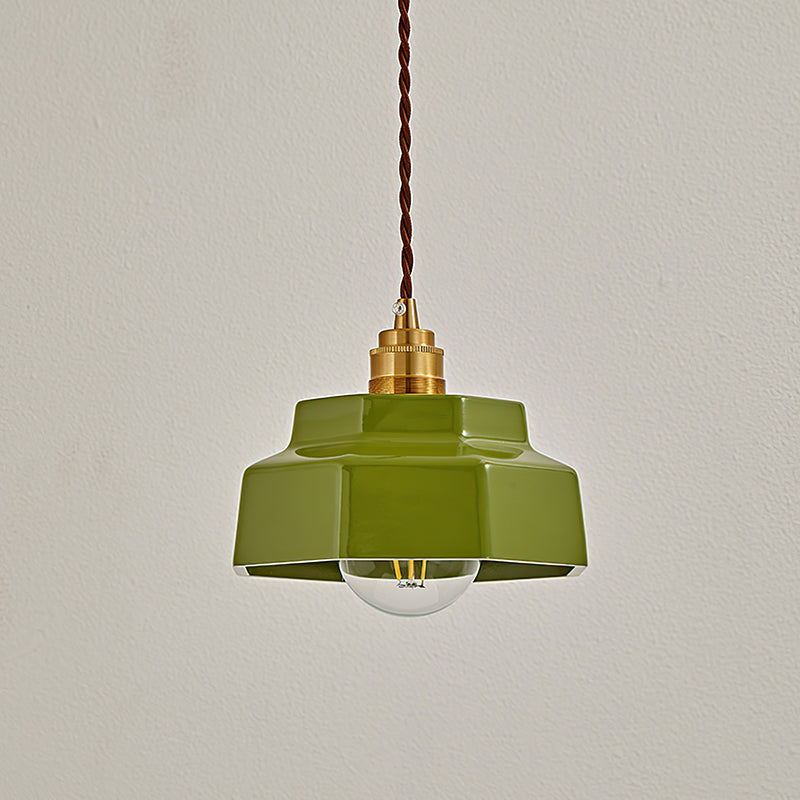 Lámpara colgante de resina Facetta – en color verde