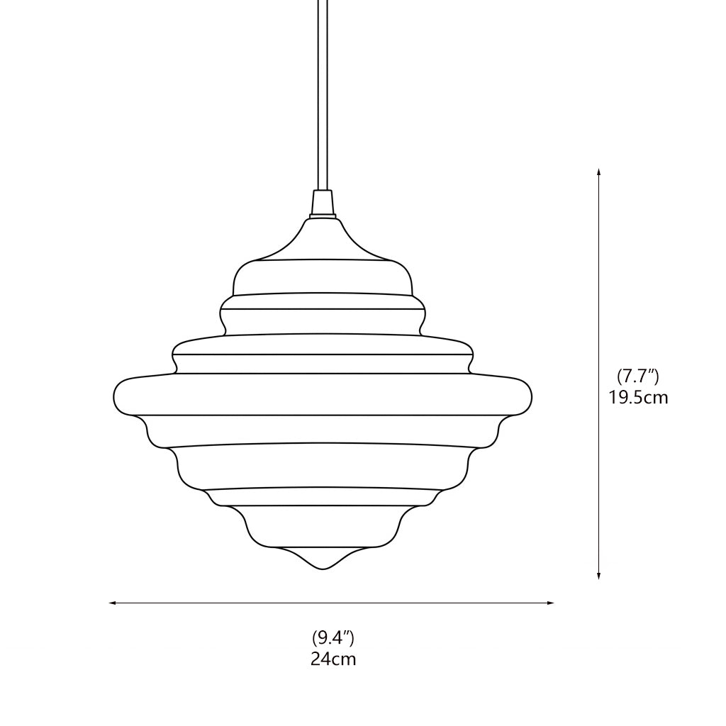 Lámpara colgante de cristal opal Escalona – esquema de medidas