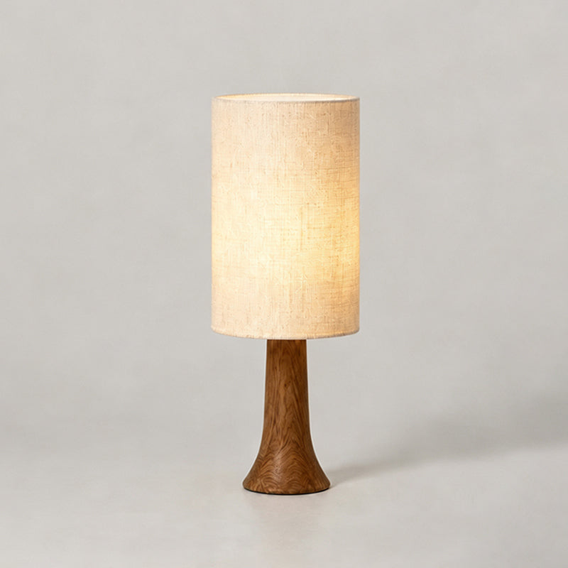 Lámpara de mesa de madera Bosela – base de nogal, Ø 25 × 78 cm