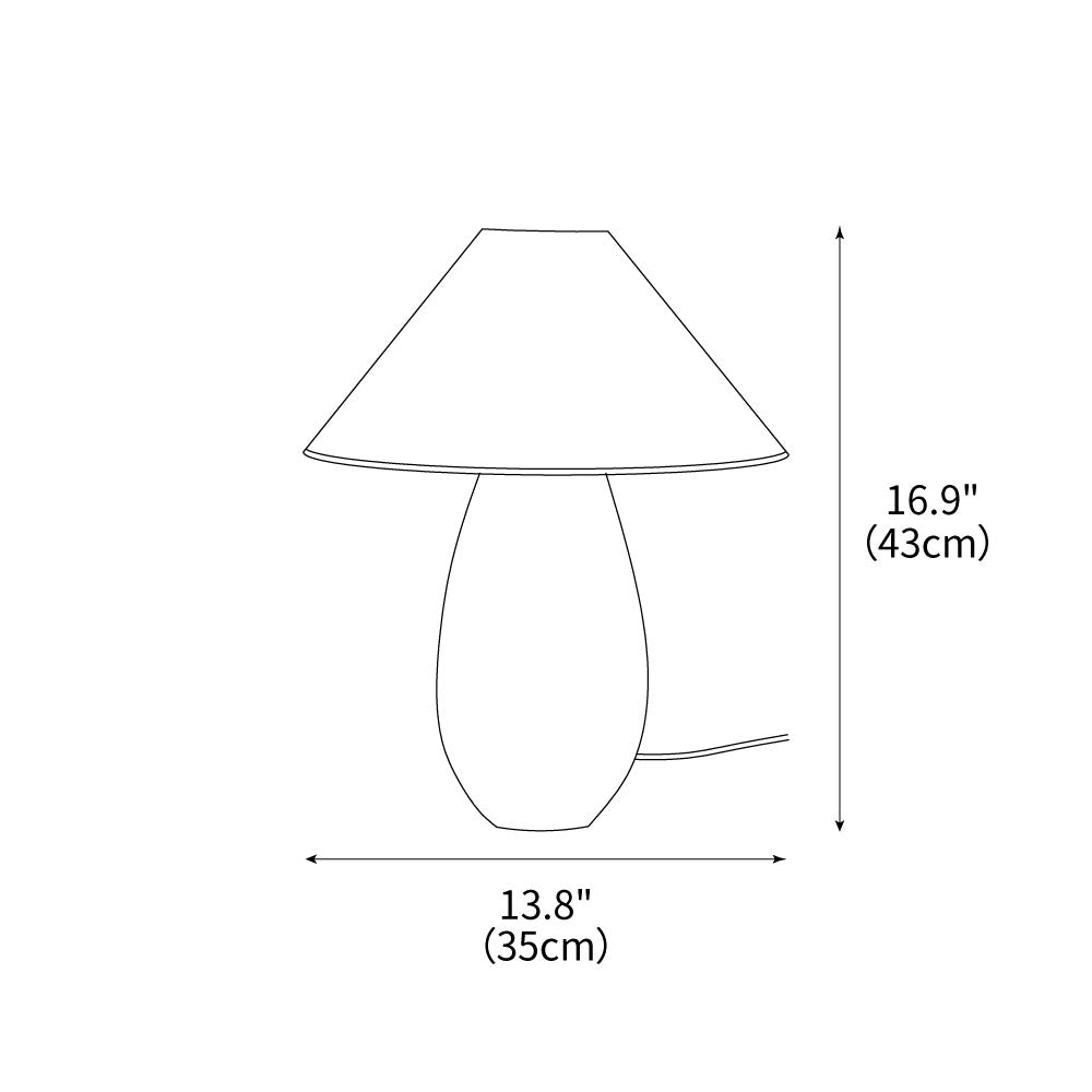 Lámpara de mesa Inuez de madera – medidas de la base esbelta