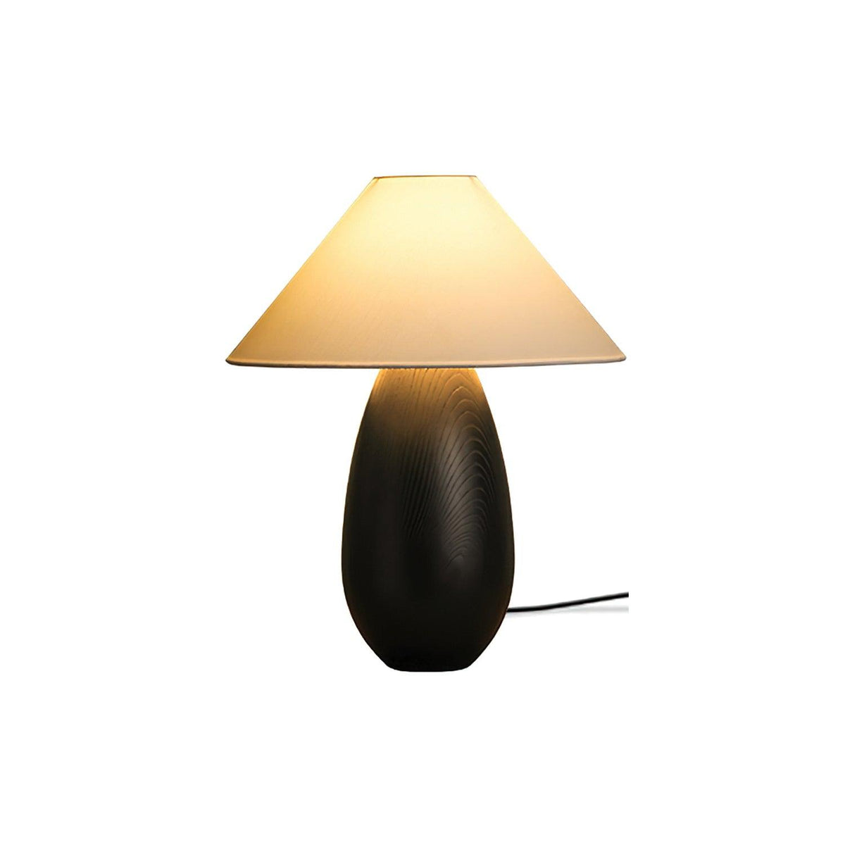 Lámpara de mesa Inuez de madera – base esbelta en negro
