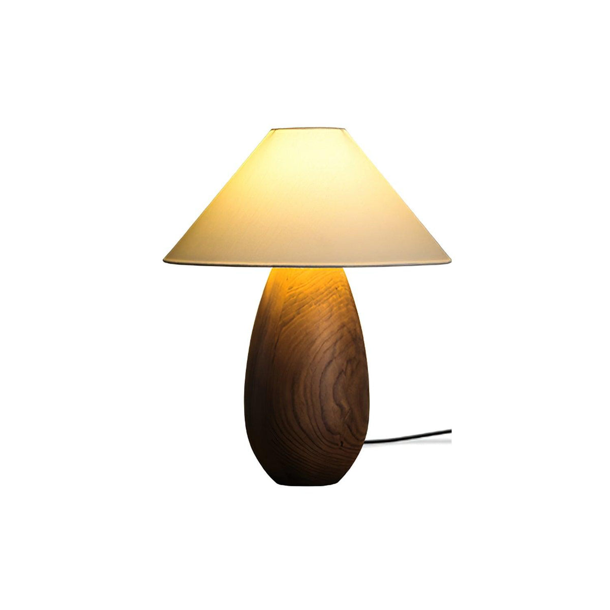 Lámpara de mesa Inuez de madera – base esbelta en nogal