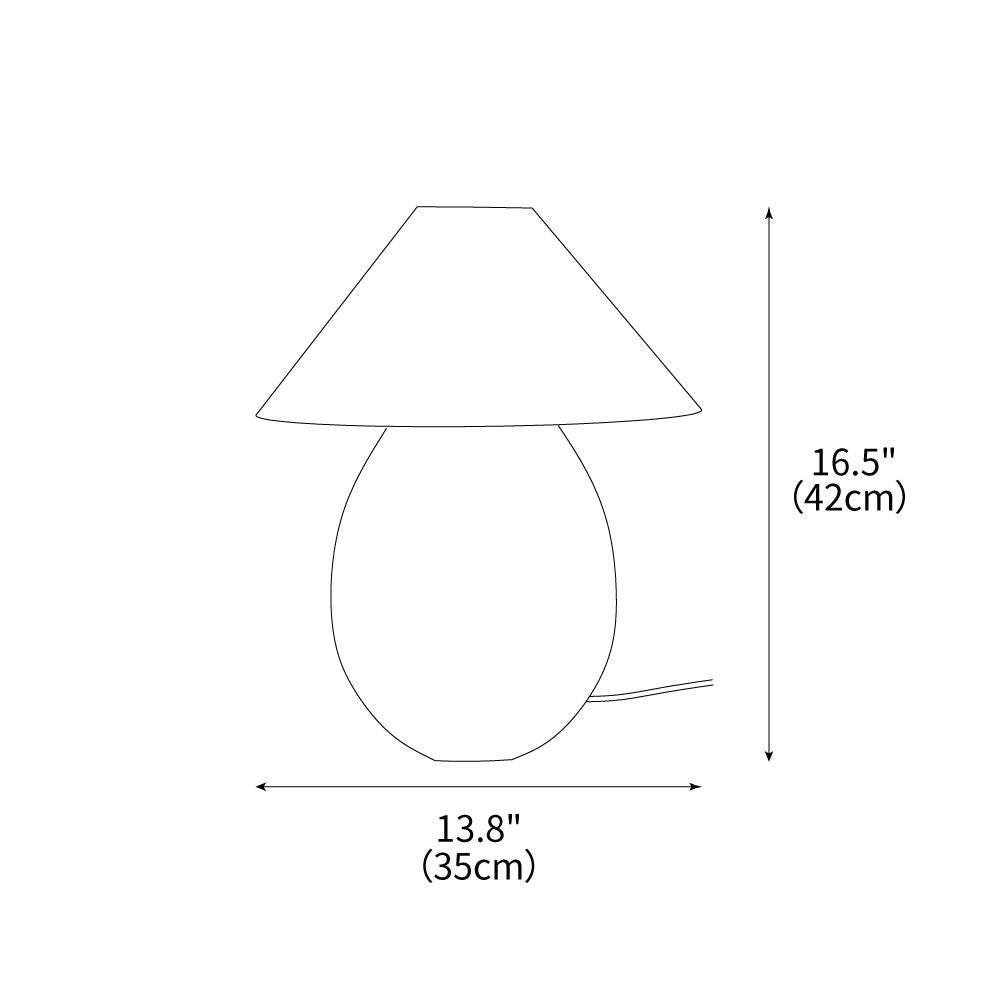 Lámpara de mesa Inuez de madera – medidas de la base redonda
