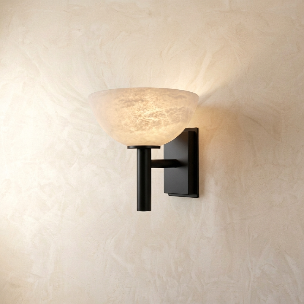 Aplique de pared con cuenco de alabastro Zuenca – vista principal