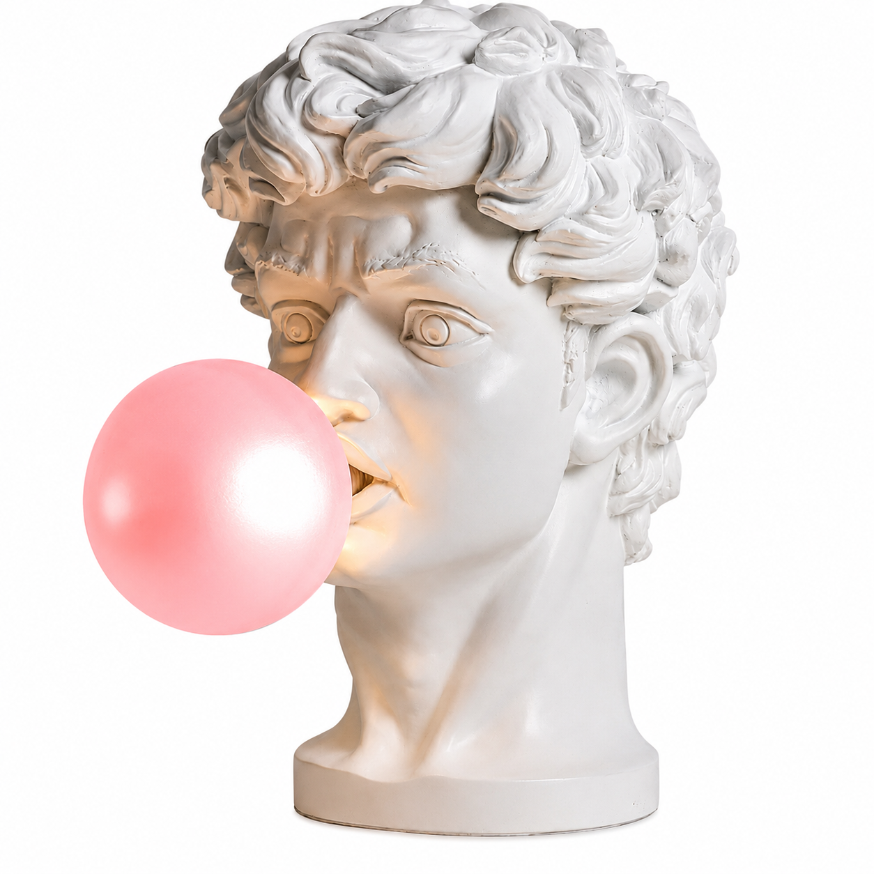 Navro - Lámpara de Mesa Creativa de Resina con Diseño de Chicle Rosa - 25cm - Ideal para Mesitas de Noche y Escritorios