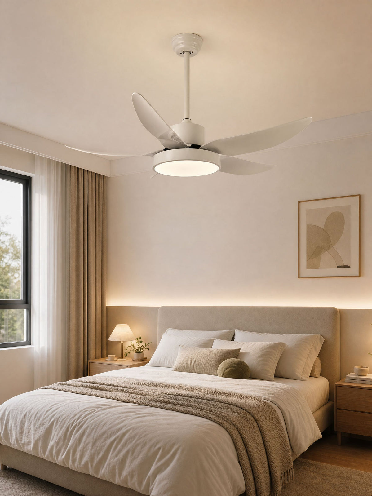 Ventilador de techo con luz Planeo en un salón moderno – imagen 8