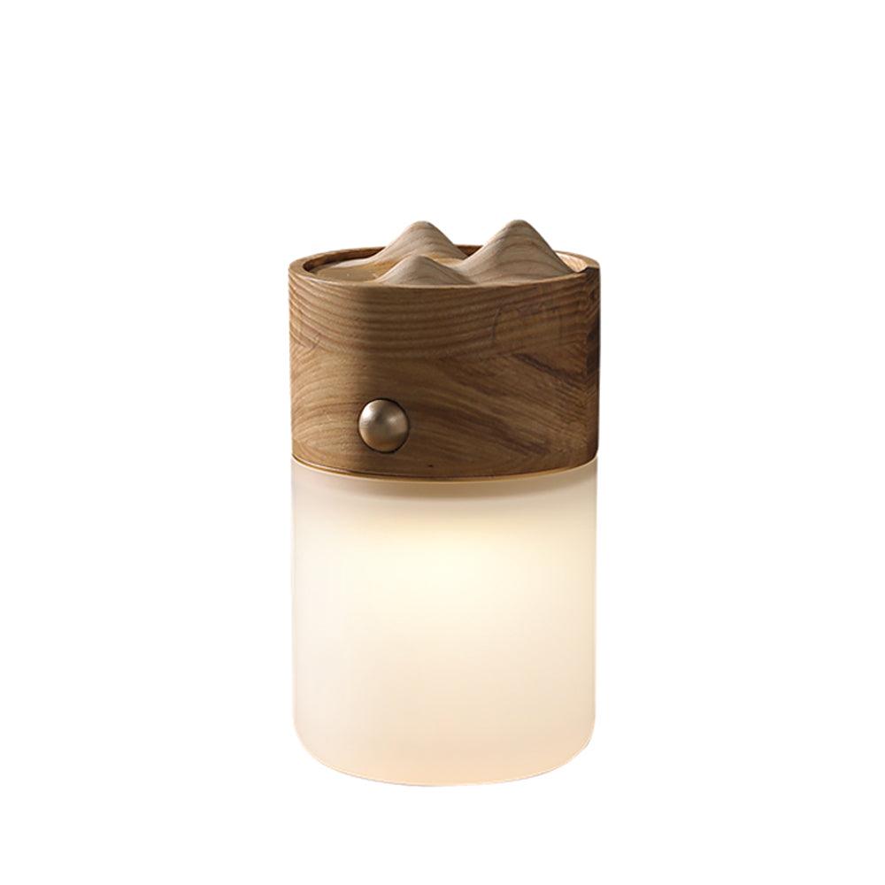 Lámpara de mesa recargable de madera Candira – sin asa, madera natural