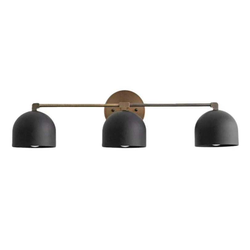 Aplique de pared de cúpulas Domira – 3 luces, negro y latón envejecido
