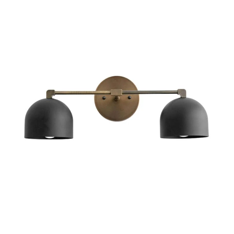 Aplique de pared de cúpulas Domira – 2 luces, negro y latón envejecido