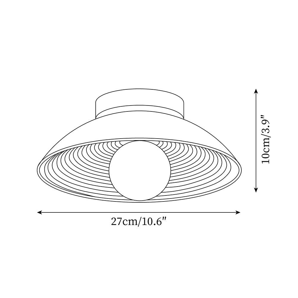 Plafón de exterior Ibelia – medidas de 27 cm de diámetro y 10 cm de alto