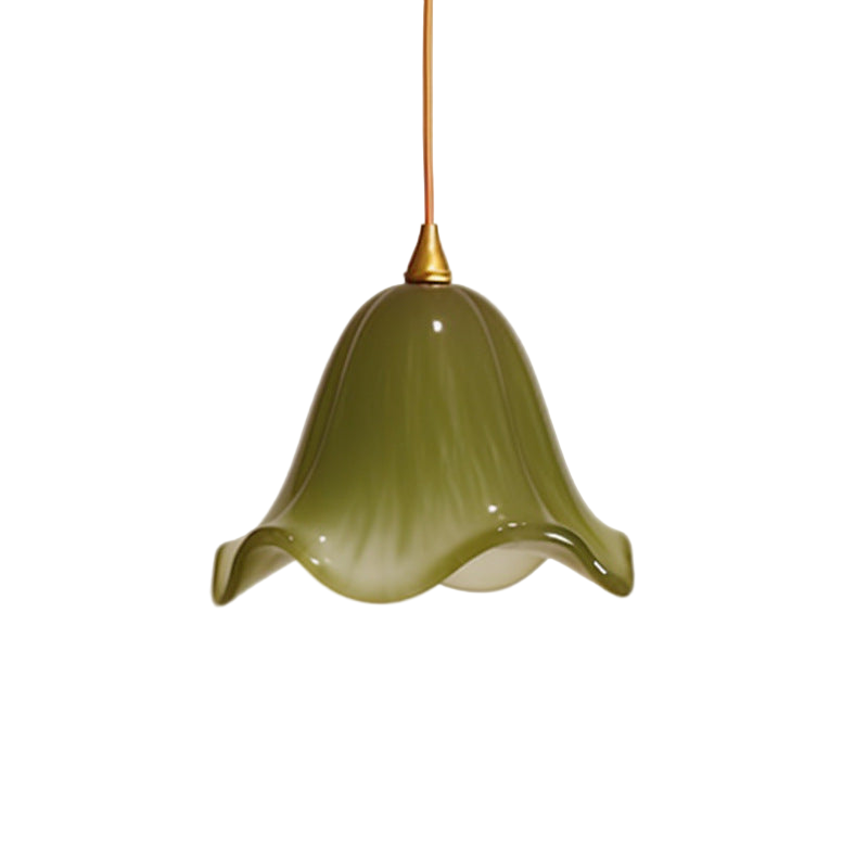 Lámpara colgante de cristal verde Dalira – vista principal