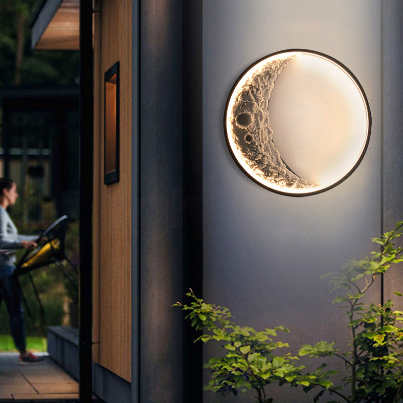 Aurexa - Lámpara de Pared 3D en Forma de Luna LED - Aplique Pared de Aluminio - Hierro y Resina