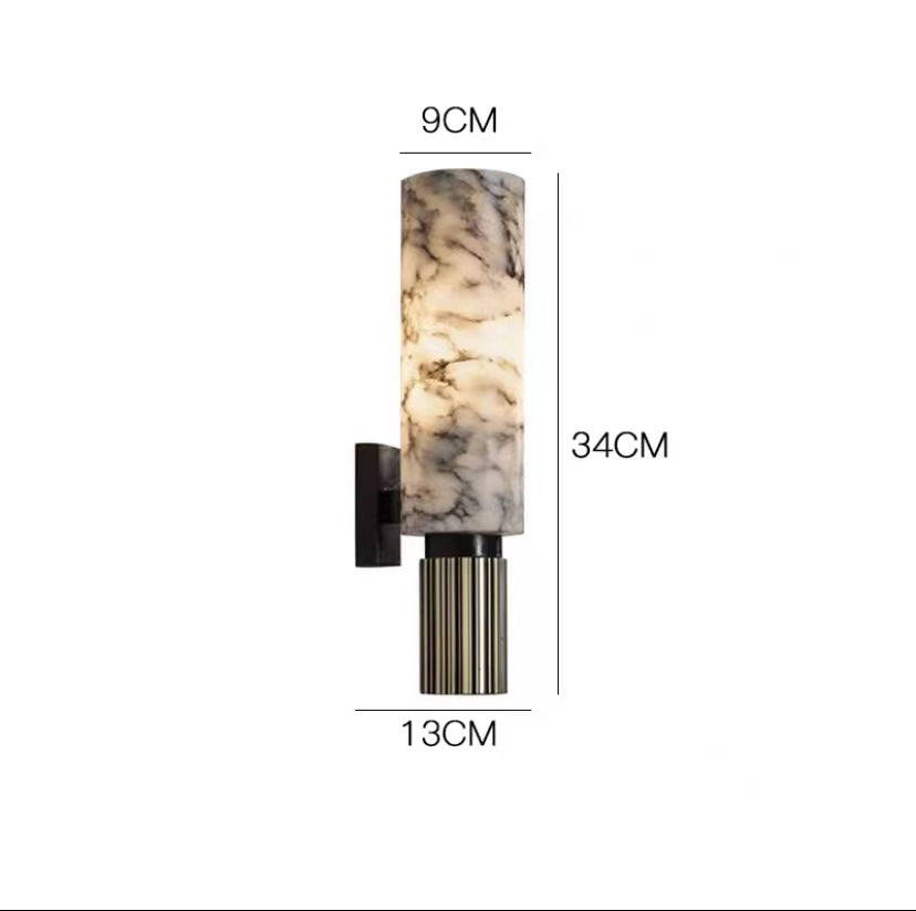 Fyvara - Aplique de Pared de Mármol para Iluminación Elegante en Dormitorio y Salón - Luz Suave y Acogedora