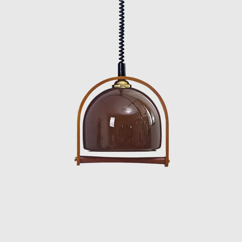 LuzVérsatil - Lámpara Colgante Retro de Madera y Vidrio