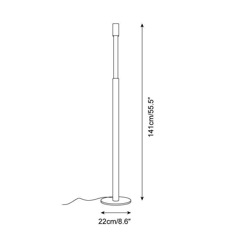 Lámpara de pie LED columna Tizona – esquema de medidas