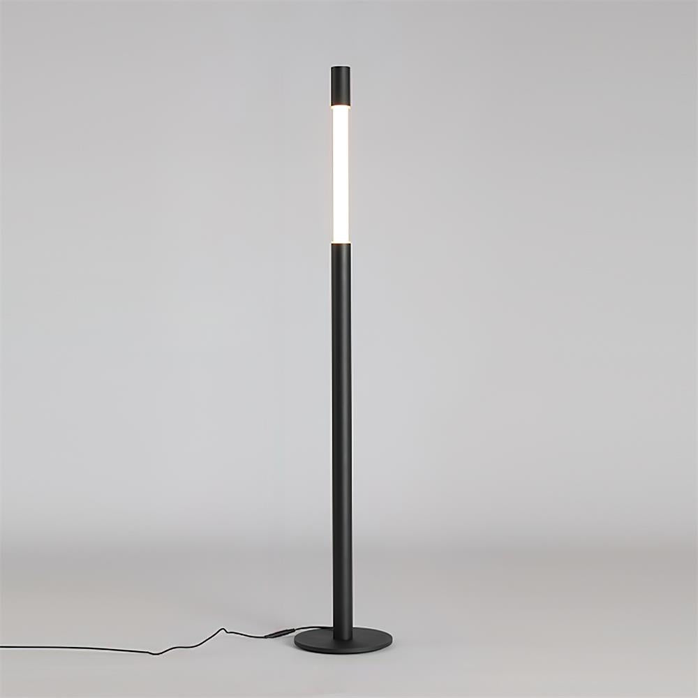 Lámpara de pie LED columna Tizona – negra encendida
