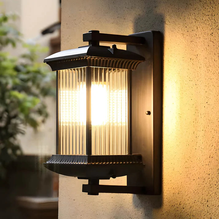 Nuvessa - Farol de Pared Exterior Clásico con Cristal Acanalado IP54