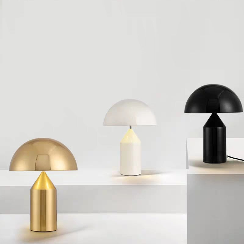 Monteva - Lámpara de Mesa Seta de Metal con Cúpula y Base Cónica