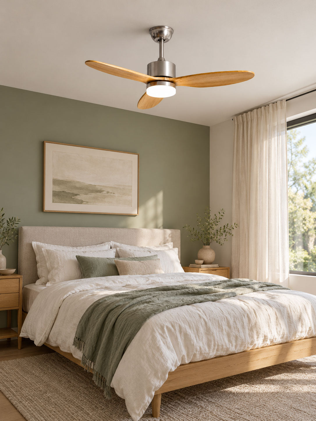 Ventilador de techo con luz Estelia en un salón moderno – imagen 3