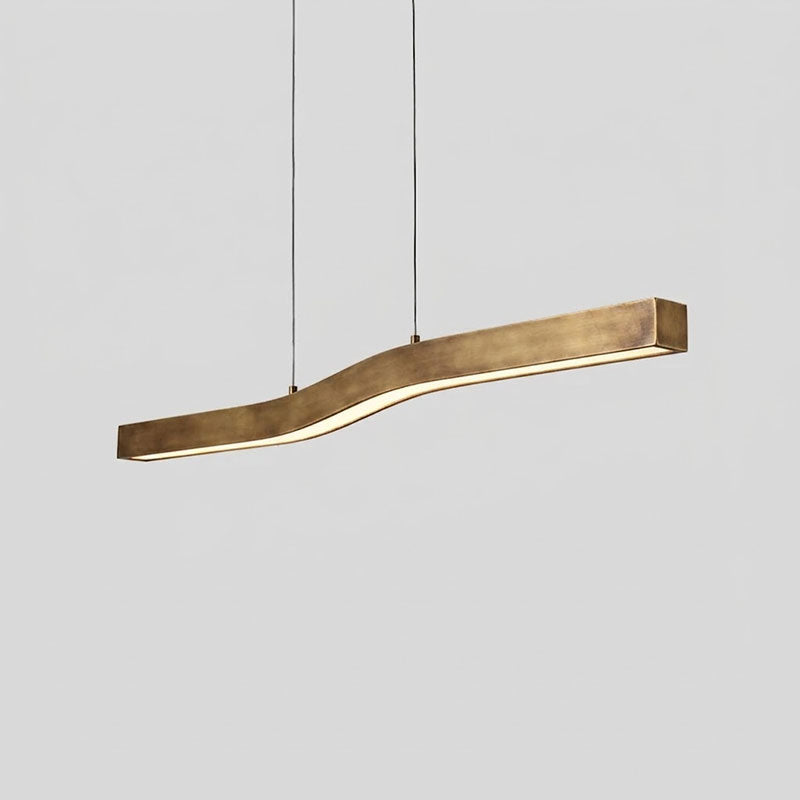 Lámpara colgante lineal LED Brisaro – acabado bronce envejecido