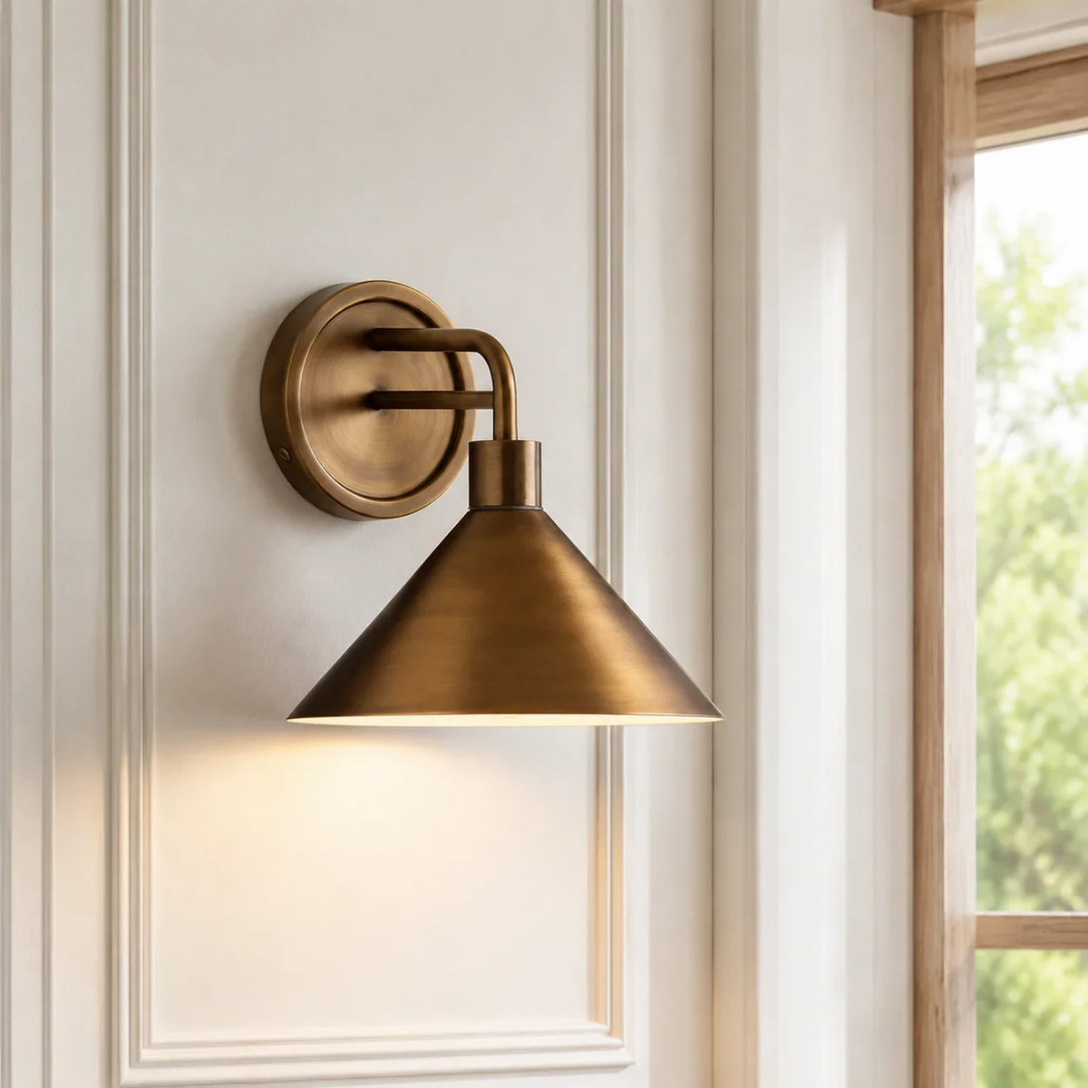 Aplique de pared vintage Orela en una entrada luminosa – imagen 2