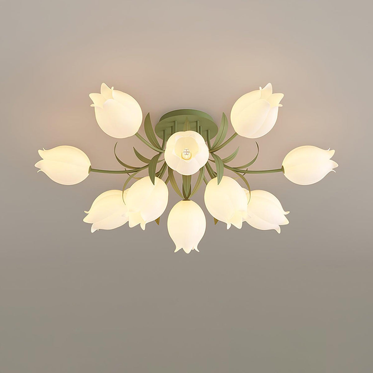 Lámpara de techo de flores Campiña en un salón luminoso – imagen 3