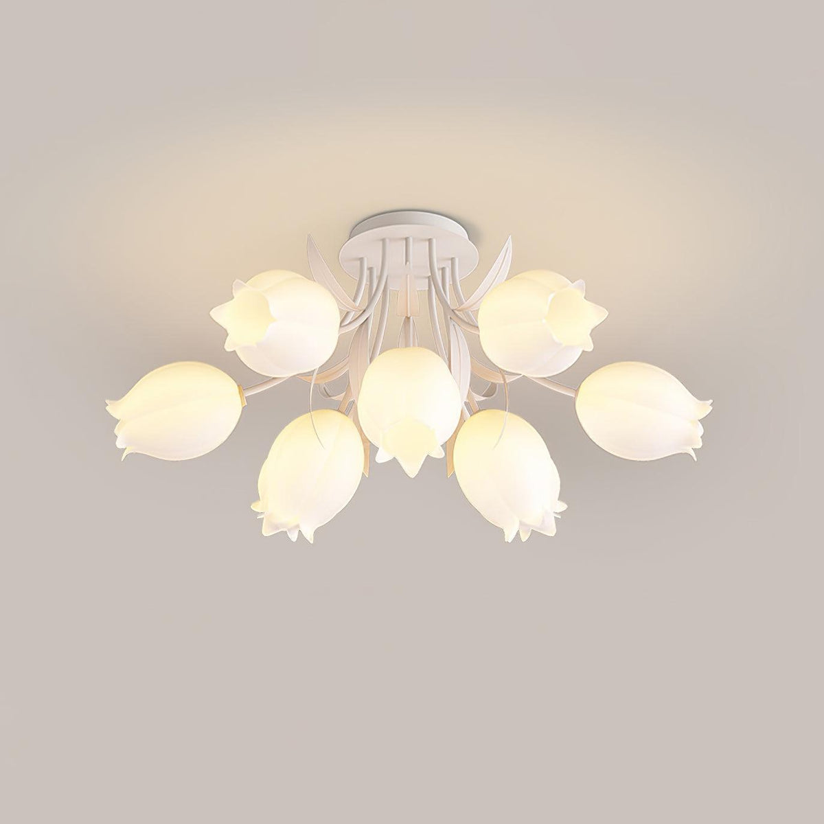 Lámpara de techo de flores Campiña en un salón luminoso – imagen 19