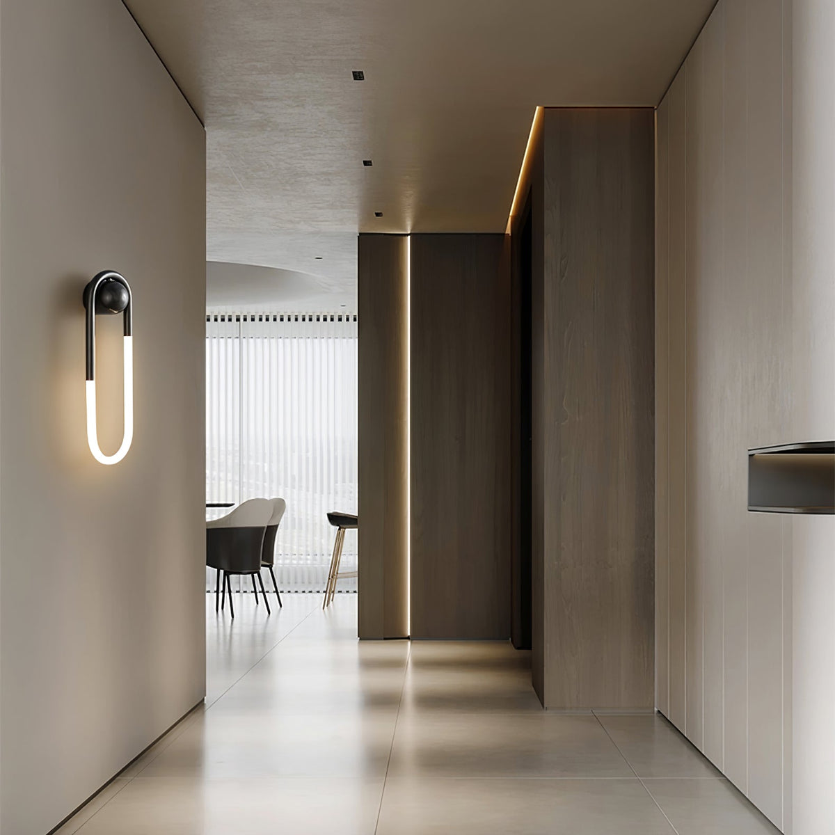 Aplique de pared LED Lazena en un salón contemporáneo – imagen 21