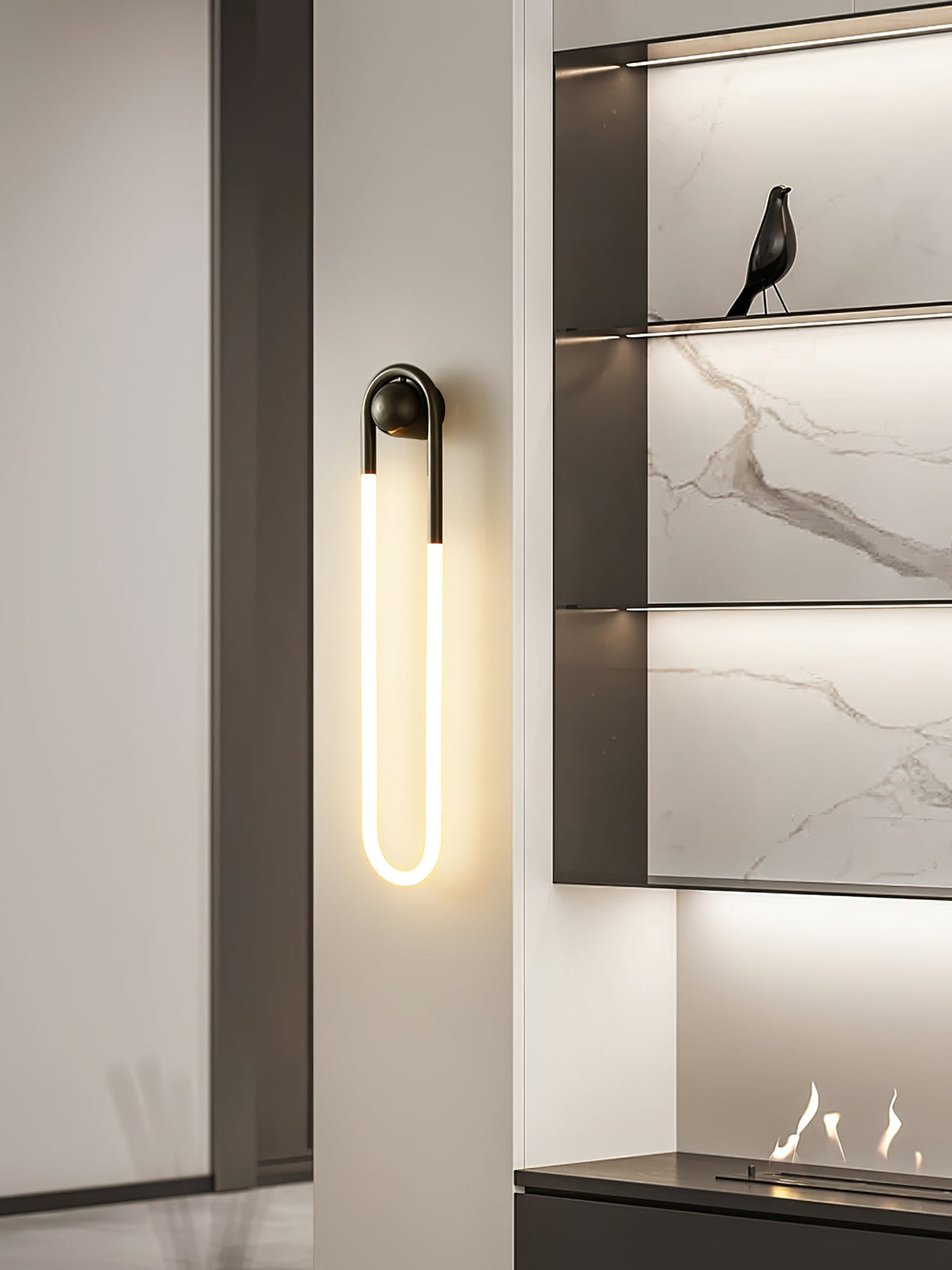 Aplique de pared LED Lazena en un salón contemporáneo – imagen 22