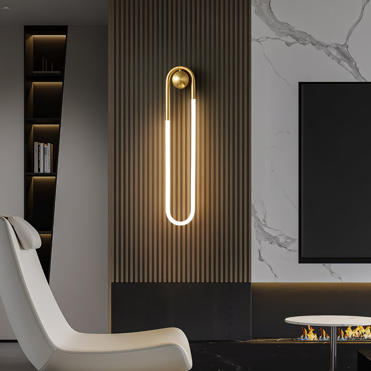 Aplique de pared LED Lazena en un salón contemporáneo – imagen 12