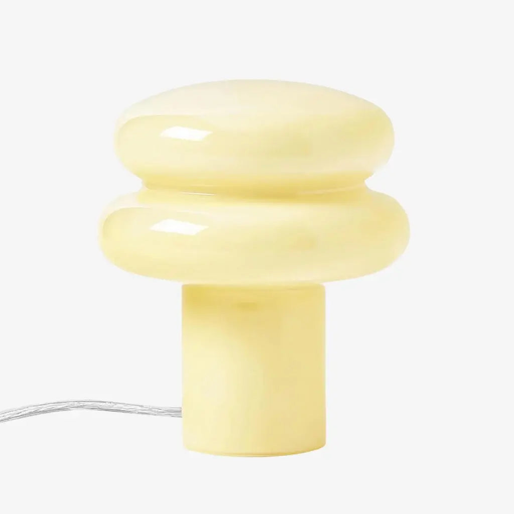 Lámpara de mesa de cristal opal Copela – amarillo claro
