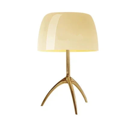 Kampela - Lámpara de Mesa Trípode con Pantalla de Cristal Color Crema