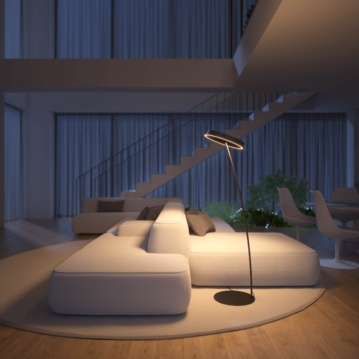 Lámpara de pie LED Rotela en un salón moderno – imagen 6