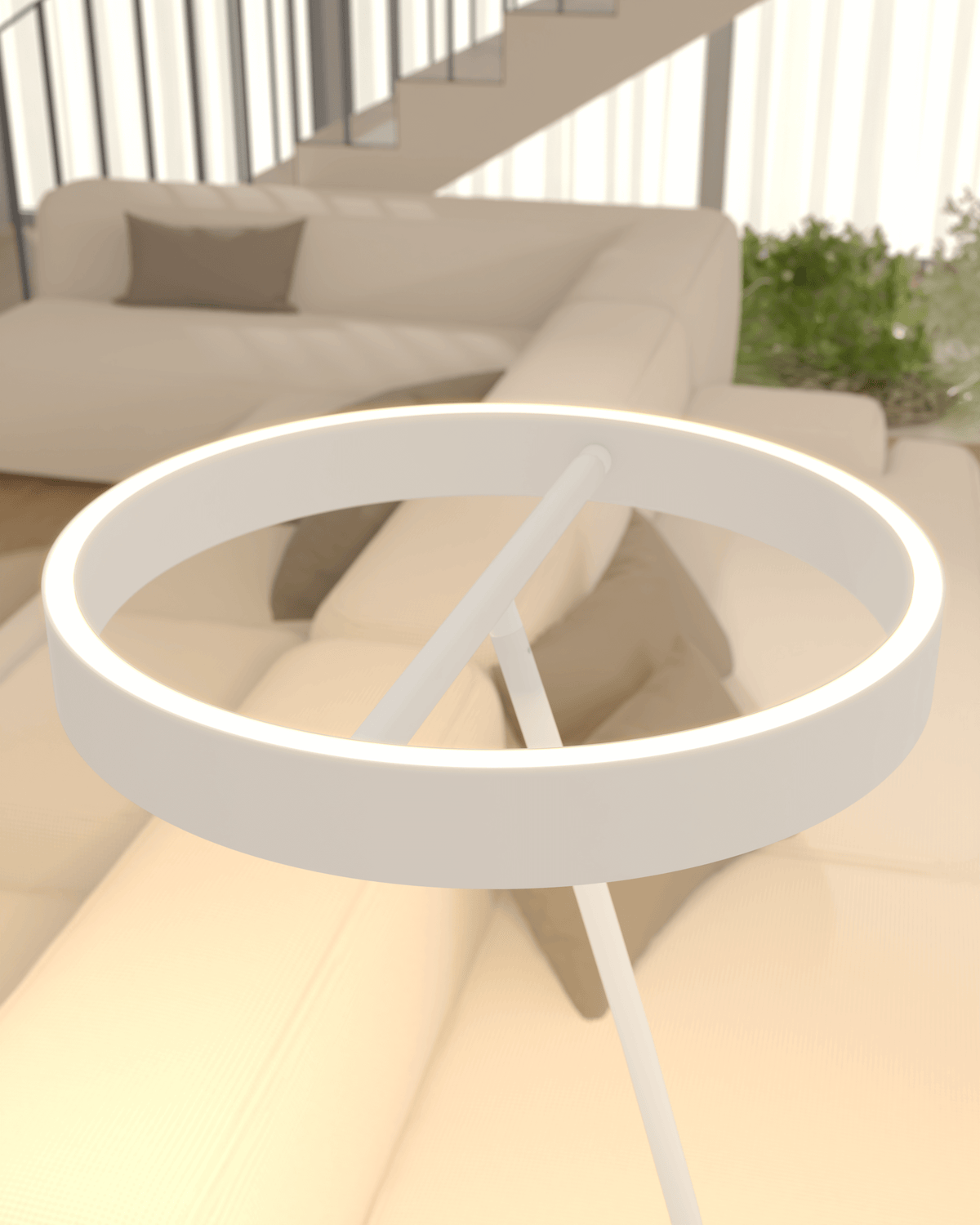 Lámpara de pie LED Rotela en un salón moderno – imagen 16