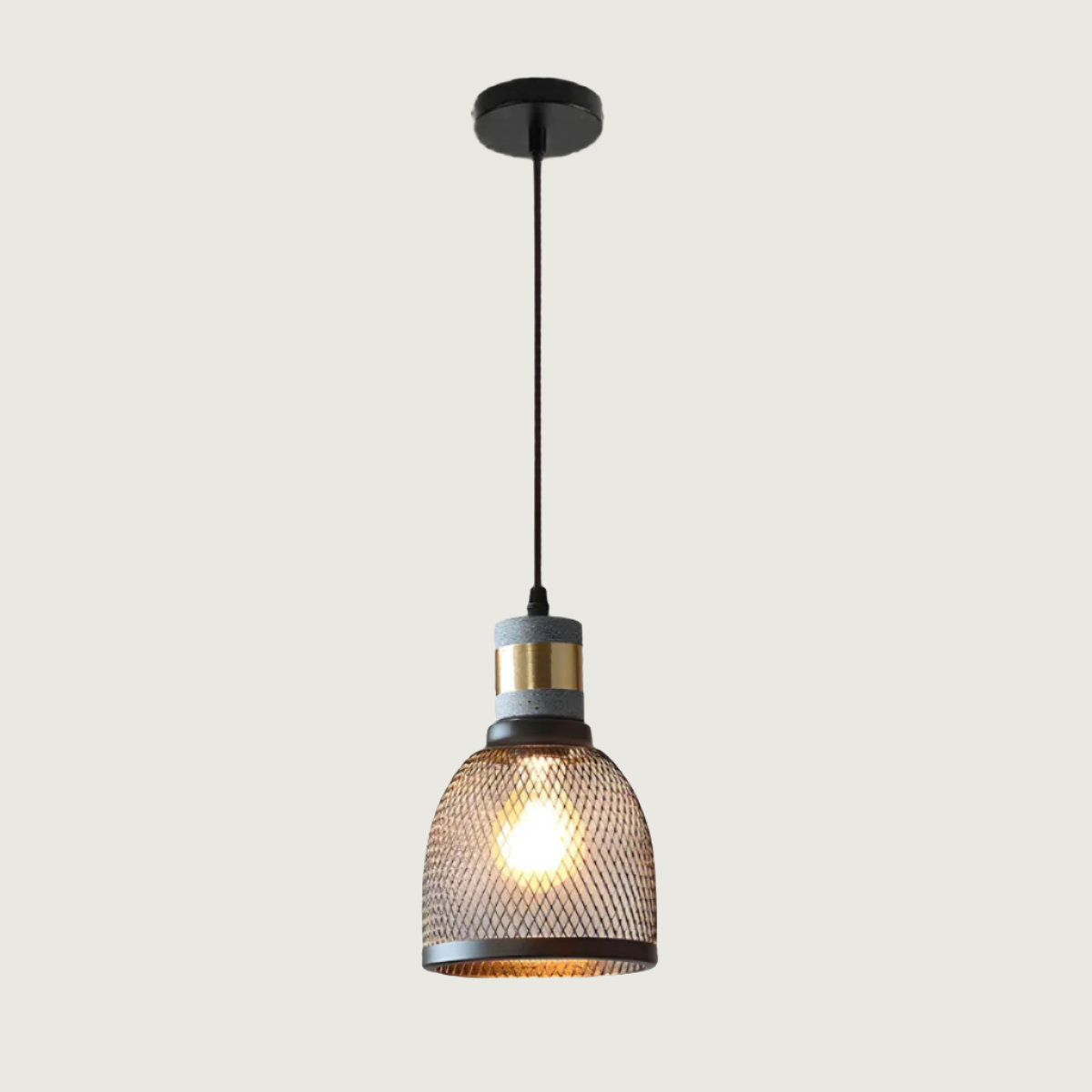 BrumaLuz - Lámpara Colgante Industrial de Hormigón y Metal