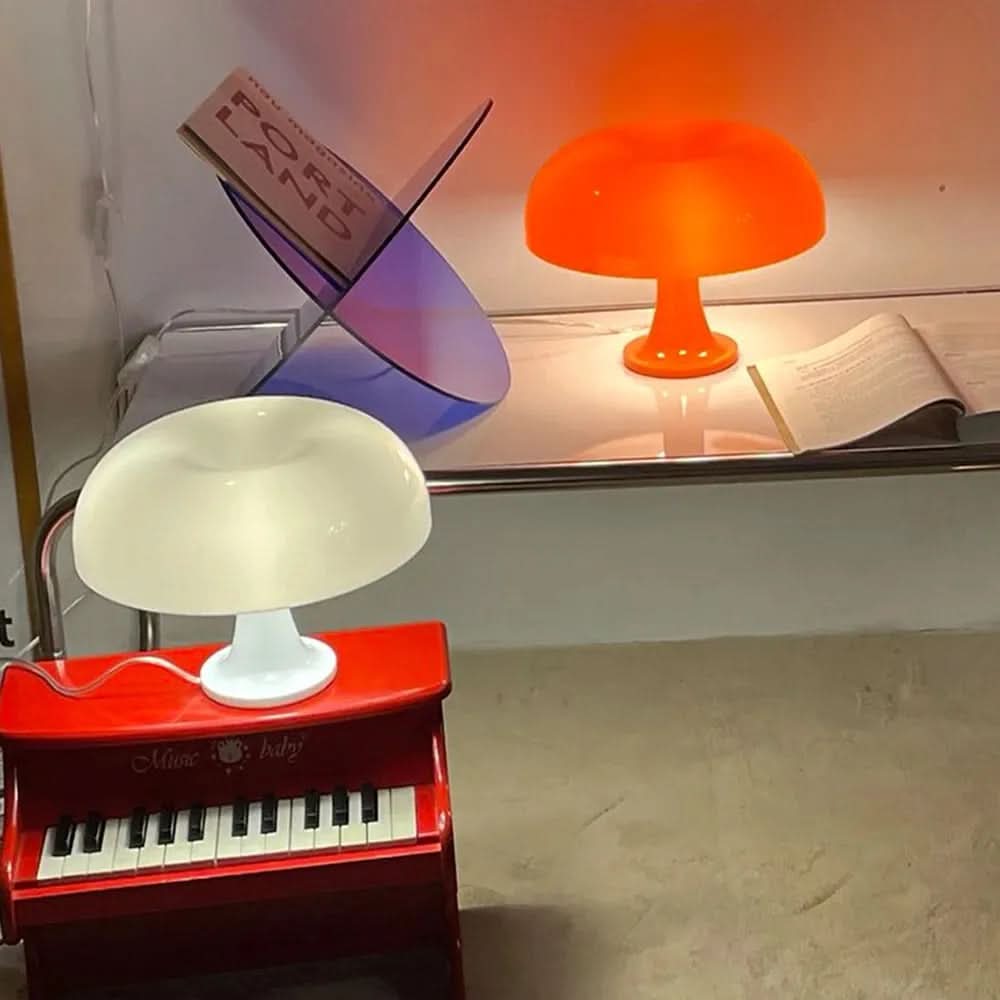 Lámpara de mesa seta retro Karamela en un dormitorio acogedor – imagen 11