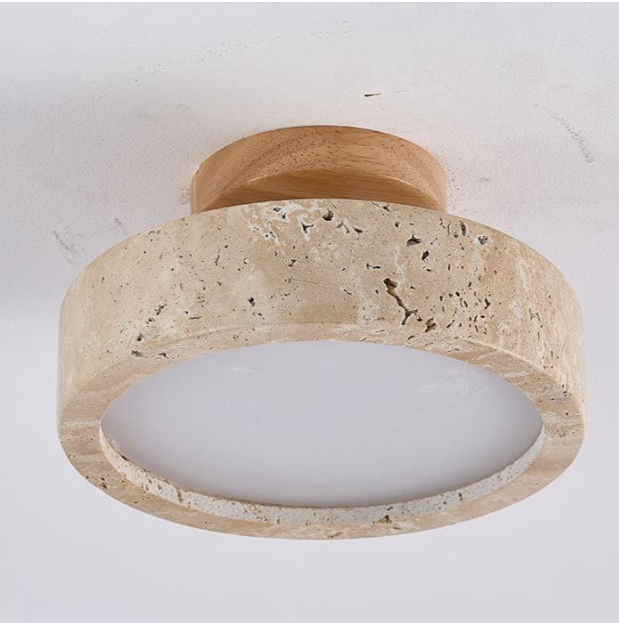 Plafón LED efecto travertino Gavelia en el techo de un dormitorio – imagen 7