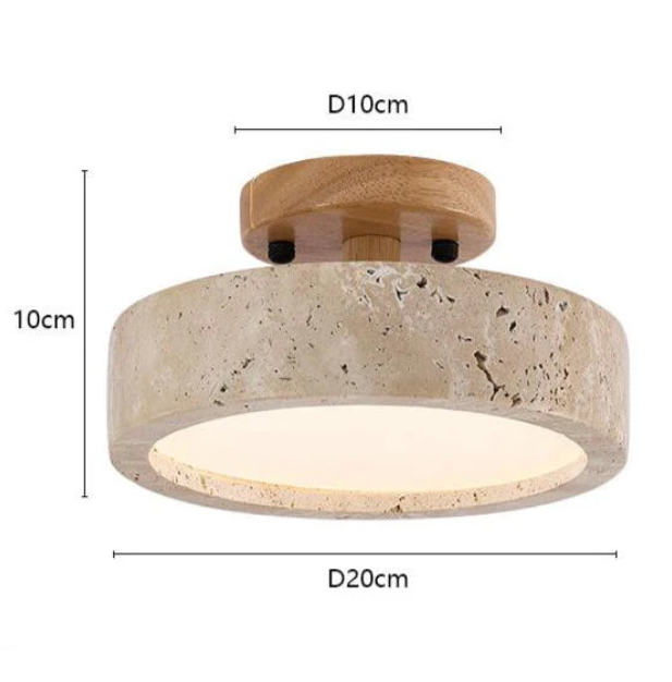 Plafón LED efecto travertino Gavelia – medidas del plafón