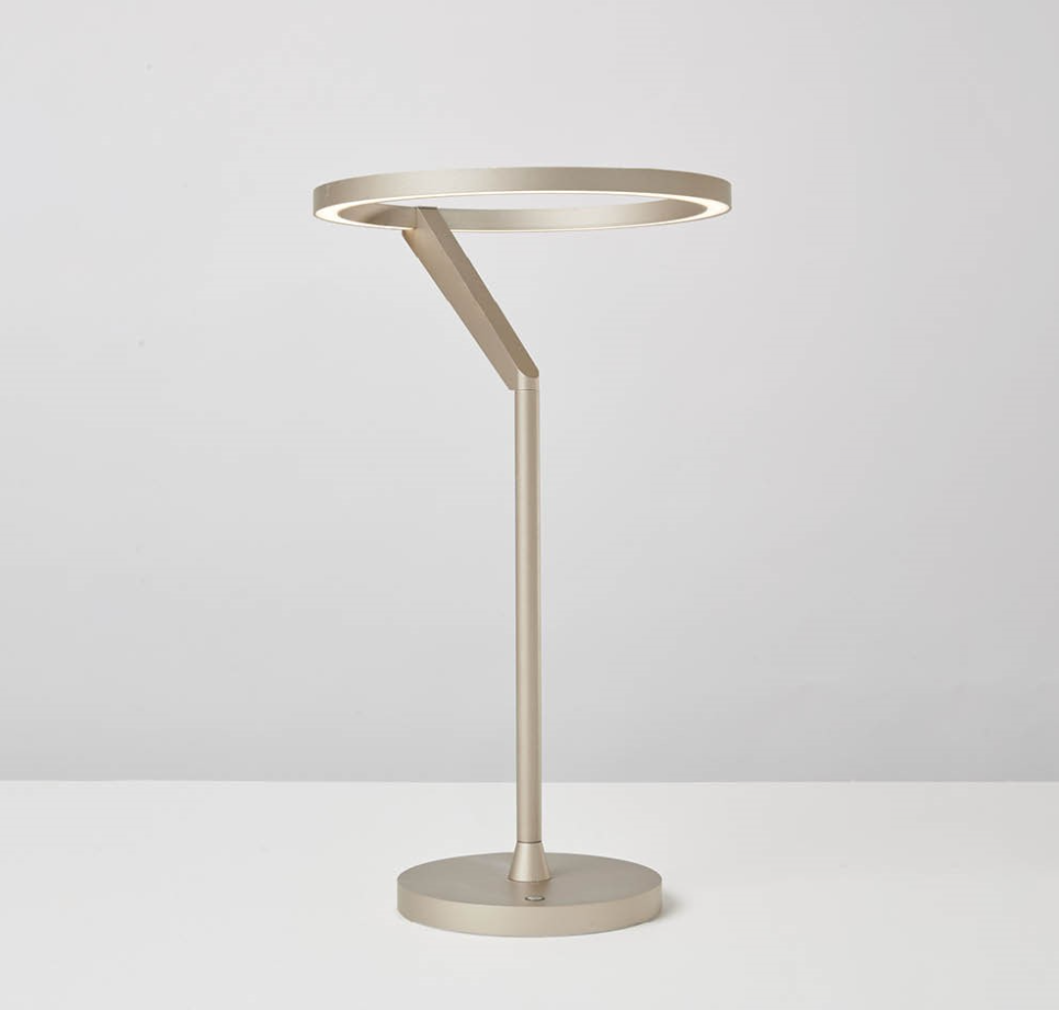 Lámpara de mesa LED con aro de luz Orlena – en arena