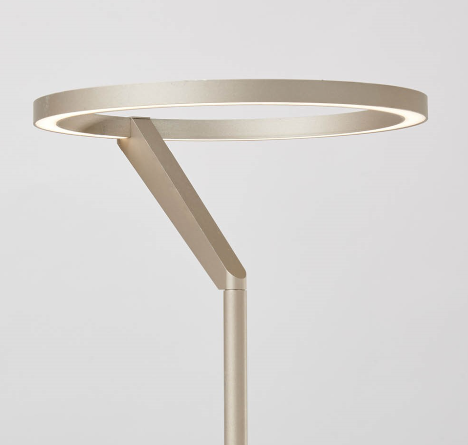 Lámpara de mesa LED con aro de luz Orlena – detalle del aro en arena