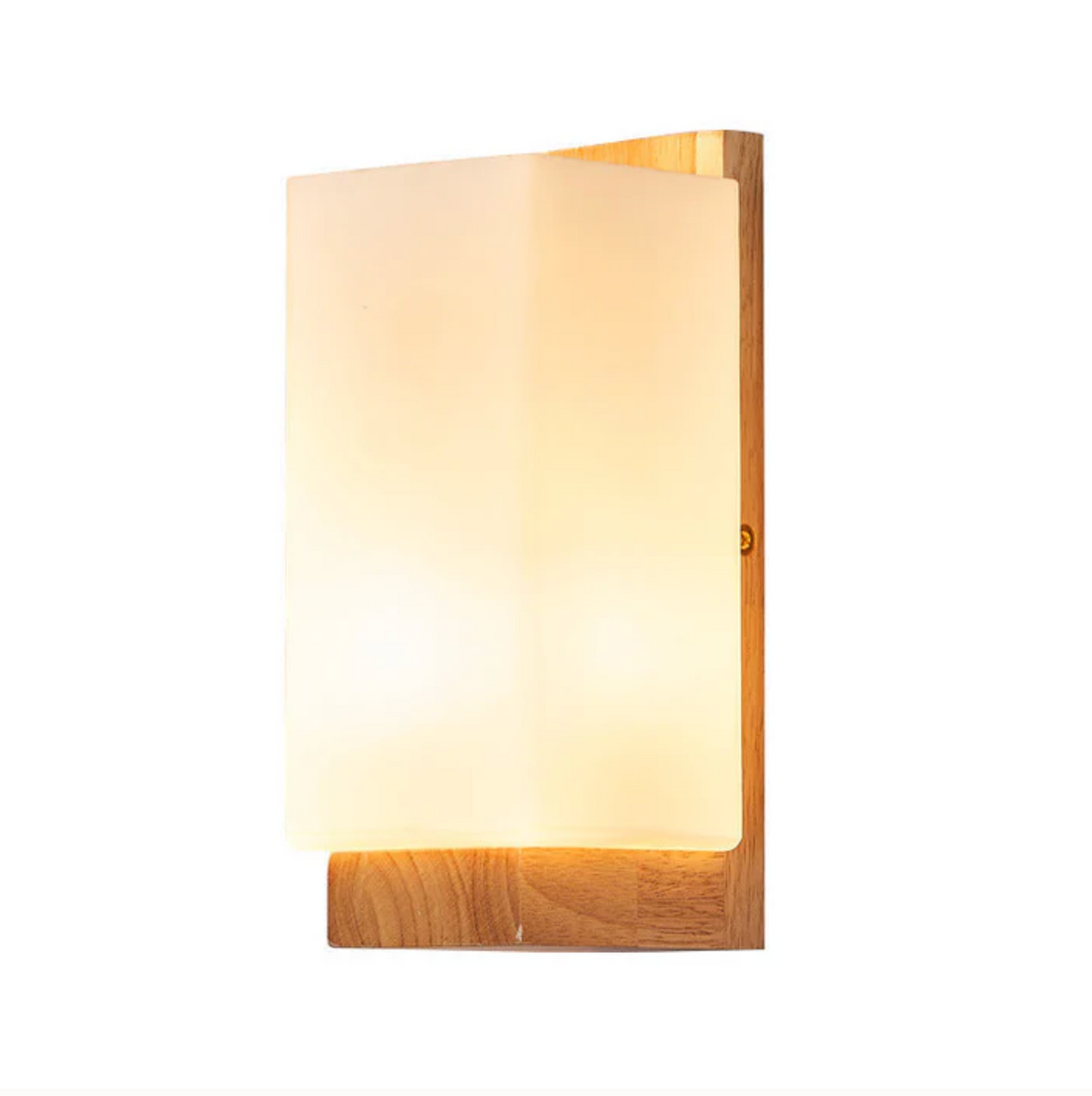 Aplique de pared de madera y vidrio esmerilado Olmira – vista principal