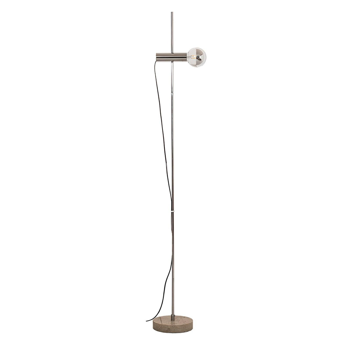 Lámpara de pie Tersia de acero y mármol beige en un salón minimalista – imagen 15