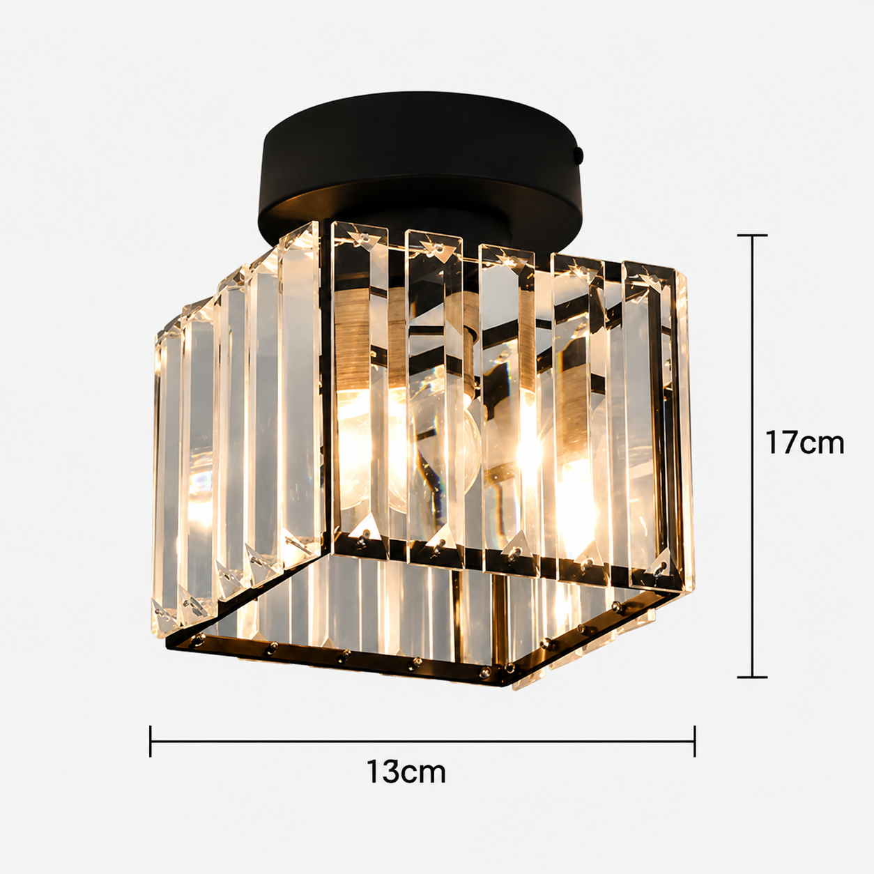 Serun - Juego de 2 Lámparas de Techo Semi-Flush de Cristal para Pasillo - Iluminación Moderna