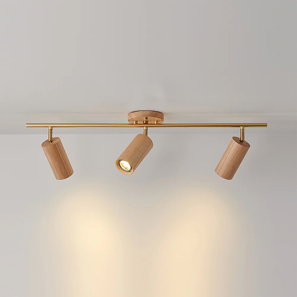 Lámpara de techo de focos de madera Rayuela sobre la encimera de una cocina – imagen 22